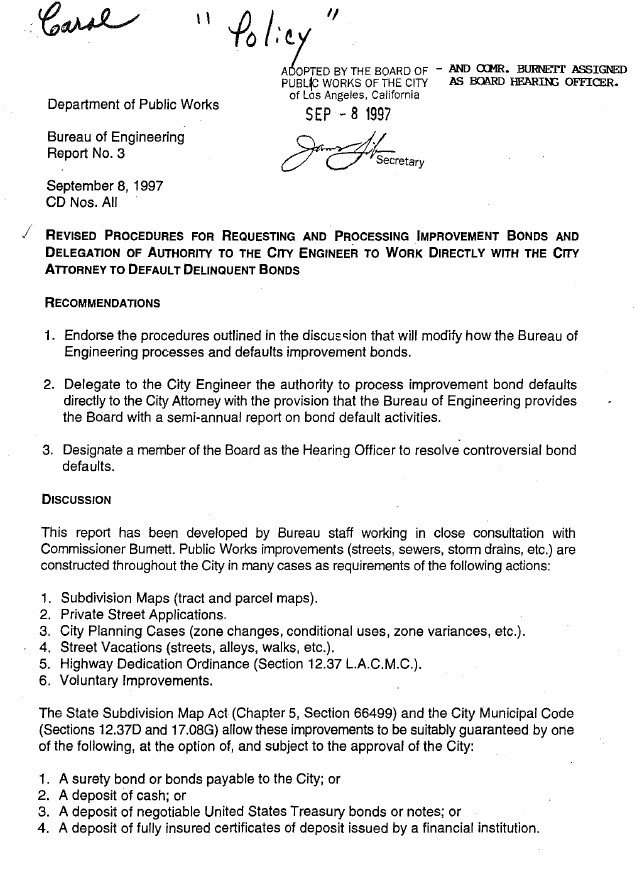 Picture of the BOE Notice of Bond Proceedings