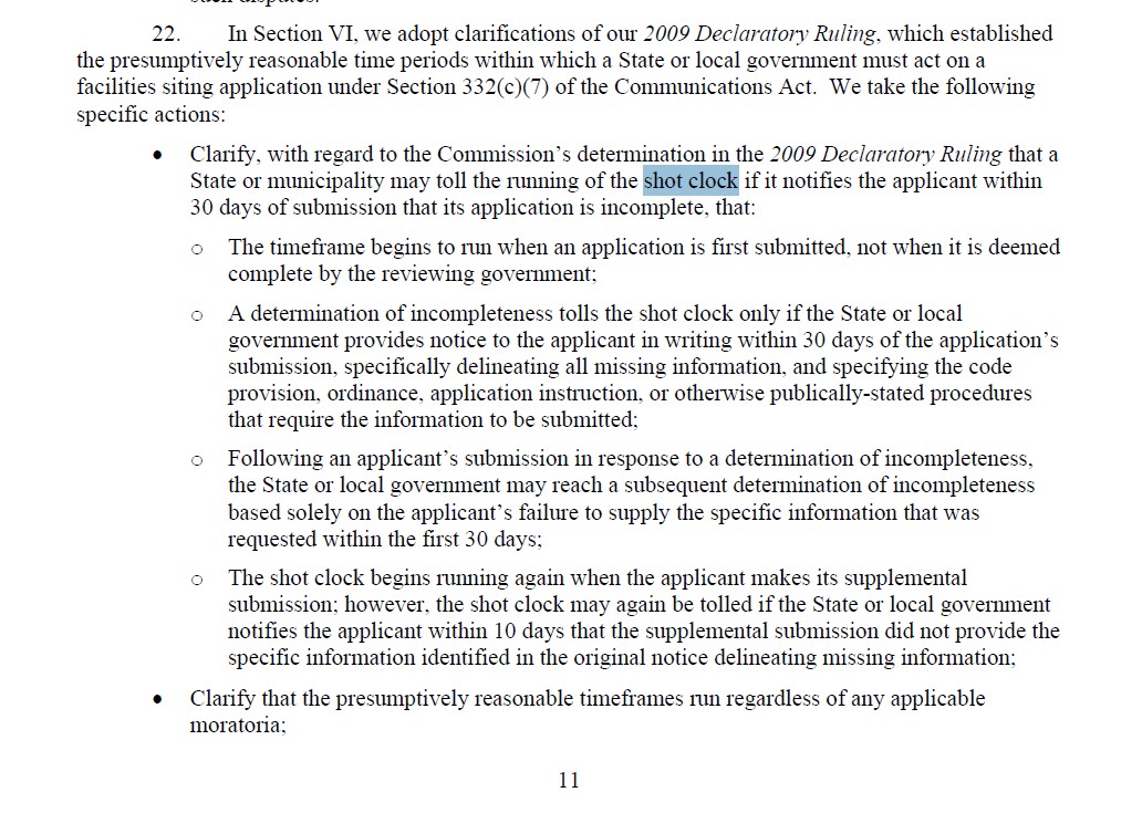Screen shot of Federal Communication Commission section 2 paragraph 22