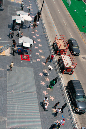 Overhead image of Hollywood Walk of Fame