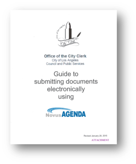 Cover of Guide to Submitting Documents Electronically using NovusAgenda